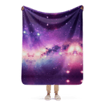 Purple Galaxy Sherpa Blanket - Draped Over Chair | Our Phoenix Rise