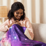 Purple Galaxy Sherpa Blanket - Large 60x80 Size View | Our Phoenix Rise