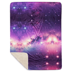 Purple Galaxy Sherpa Blanket - Folded Stack Detail | Our Phoenix Rise