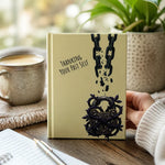 Thanking Past Self Hardcover Journal - lifestyle shot in a cozy, warm-toned reading space | Our Phoenix Rise