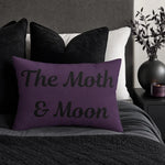 The Moth & Moon Lumbar Pillow — Purple Decorative Accent Pillow - lifestyle lifestyle mockup | Our Phoenix Rise