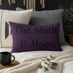 The Moth & Moon Lumbar Pillow — Purple Decorative Accent Pillow - lifestyle lifestyle mockup | Our Phoenix Rise