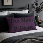 The Moth & Moon Lumbar Pillow — Purple Decorative Accent Pillow - lifestyle lifestyle mockup | Our Phoenix Rise