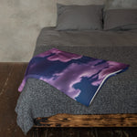 Purple Cloud Pattern Throw Blanket - Draped over bed | Our Phoenix Rise