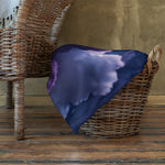 Purple Cloud Pattern Throw Blanket - Folded on bed | Our Phoenix Rise