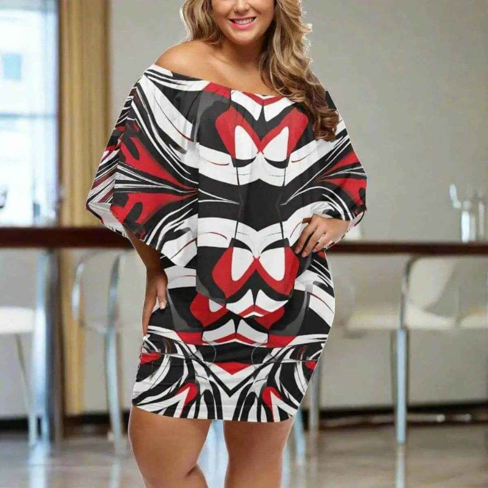 Kinetic Swirl Abstract Print Wrap Dress