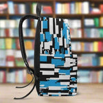 Blue Abstract School Backpack - Front Pocket Detail | Our Phoenix Rise