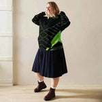 Neon Geometric Hoodie - Woman Full Body Walking Pose | Our Phoenix Rise