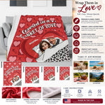 Personalized Couple Blanket with Names - Full design view with red hearts and leopard print | Our Phoenix Rise