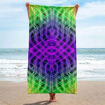 Electric Grid Quick-Dry Beach Towel Main Perspective | Our Phoenix Rise