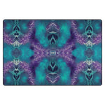 Abstract Teal Purple Area Rug - Flat lay top view | Our Phoenix Rise