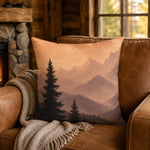 Rustic Mountain Throw Pillow - Cozy Home Interior with Nature Theme | Our Phoenix Rise