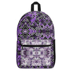 Purple Geometric Backpack - Front view with main pocket | Our Phoenix Rise