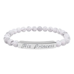 white "His Princess" Beaded Bracelet