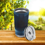 Blue Moon Wolf Insulated Travel Mug - full height view, sleek design | Our Phoenix Rise