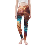 Liquid Swirl Print Athletic Leggings - Front View | Our Phoenix Rise