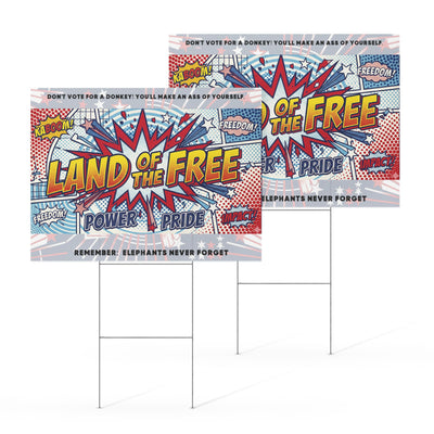 Land of the free Yard sign Main Perspective | Our Phoenix Rise